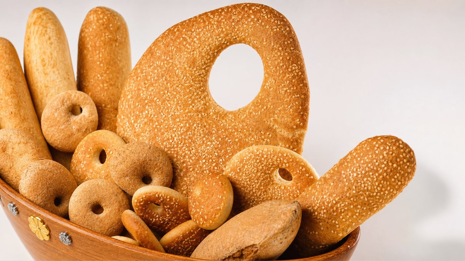 Clean assortment of Kaakat Gourmet kaak breads